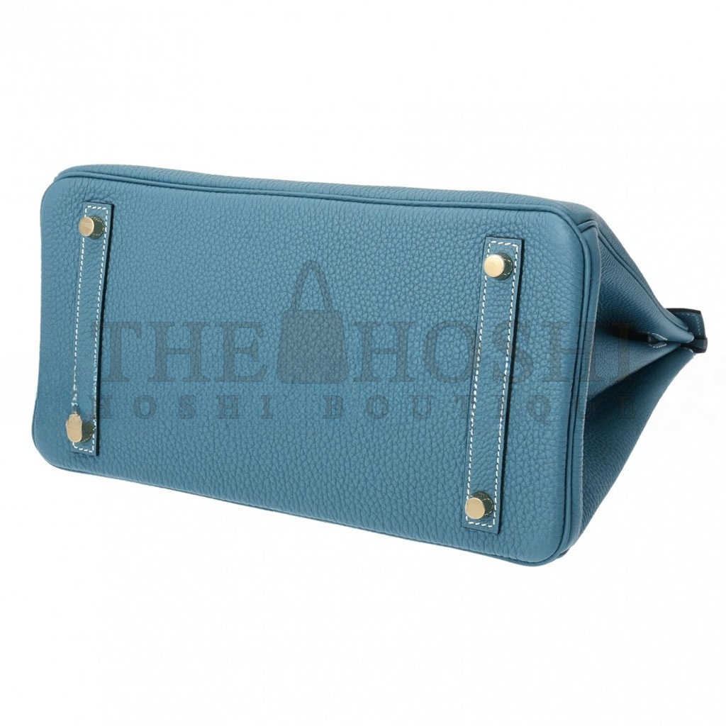 H**me5 BIRKIN 30 DENIM BLUE GOLD BUCKLE BAG 619577 (30*20*13cm) Master Quality